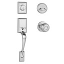 Dynasty Hardware RID-SIE-100-15 Ridgecrest Front Door Handle Set with Sierra Knob, Satin Nickel