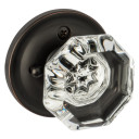 Dynasty Hardware DYN-1830-PRIV-10B Classic Rosette, Crystal Style Door Knob, Privacy Set, Oil Rubbed Bronze