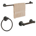 Dynasty Hardware 9300-ORB-3 Bay Hill Series Bathroom Hardware Set, Oil Rubbed Bronze, 3-Piece Set, With 24" Towel Bar