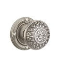 Emtek 8057-LN-US15A Lancaster Door Knob Dummy Set With Ribbon & Reed Rosette Pewter