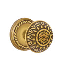 Emtek 8101-LN-US7 Lancaster Door Knob Passage Set With Rope Rosette French Antique