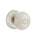 Emtek 8201-LN-US15 Lancaster Door Knob Privacy Set With Rope Rosette Satin Nickel