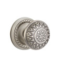 Emtek 8201-LN-US15A Lancaster Door Knob Privacy Set With Rope Rosette Pewter