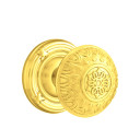 Emtek 8207-LN-US3 Lancaster Door Knob Privacy Set With Ribbon & Reed Rosette Polished Brass