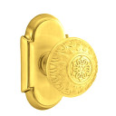 Emtek 8208-LN-US3 Lancaster Door Knob Privacy Set With #8 Rosette Polished Brass