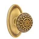Emtek 8220-LN-US7 Lancaster Door Knob Privacy Set With Oval Rosette French Antique