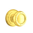 Emtek 8050-RBK-US3 Ribbon & Reed Door Knob Dummy Set With Regular Rosette Polished Brass