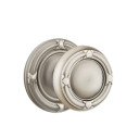 Emtek 8057-RBK-US15A Ribbon & Reed Door Knob Dummy Set With Ribbon & Reed Rosette Pewter