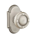 Emtek 8058-RBK-US15A Ribbon & Reed Door Knob Dummy Set With #8 Rosette Pewter