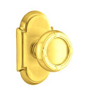 Emtek 8058-RBK-US3 Ribbon & Reed Door Knob Dummy Set With #8 Rosette Polished Brass