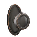 Emtek 8520-RBK-US10B Ribbon & Reed Door Knob Dummy Set With Oval Rosette Oil Rubbed Bronze