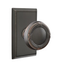 Emtek 8521-RBK-US10B Ribbon & Reed Door Knob Dummy Set With Rectangular Rosette Oil Rubbed Bronze