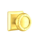 Emtek 8531-RBK-US3 Ribbon & Reed Door Knob Dummy Set With Quincy Rosette Polished Brass