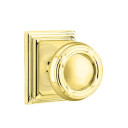Emtek 8561-RBK-US3 Ribbon & Reed Door Knob Dummy Set With Wilshire Rosette Polished Brass