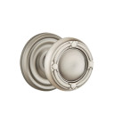 Emtek 8200-RBK-US15A Ribbon & Reed Door Knob Privacy Set With Regular Rosette Pewter