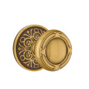 Emtek 8206-RBK-US7 Ribbon & Reed Door Knob Privacy Set With Lancaster Rosette French Antique