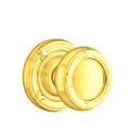 Emtek 8207-RBK-US3 Ribbon & Reed Door Knob Privacy Set With Ribbon & Reed Rosette Polished Brass