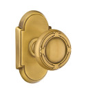 Emtek 8208-RBK-US7 Ribbon & Reed Door Knob Privacy Set With #8 Rosette French Antique