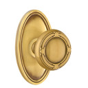 Emtek 8220-RBK-US7 Ribbon & Reed Door Knob Privacy Set With Oval Rosette French Antique