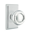 Emtek 8221-RBK-US26 Ribbon & Reed Door Knob Privacy Set With Rectangular Rosette Polished Chrome