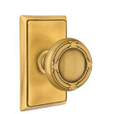 Emtek 8221-RBK-US7 Ribbon & Reed Door Knob Privacy Set With Rectangular Rosette French Antique