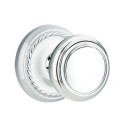 Emtek 8051-NW-US26 Norwich Door Knob Dummy Set With Rope Rosette Polished Chrome