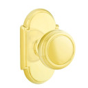 Emtek 8058-NW-US3 Norwich Door Knob Dummy Set With #8 Rosette Polished Brass