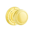 Emtek 8207-NW-US3 Norwich Door Knob Privacy Set With Ribbon & Reed Rosette Polished Brass
