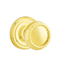 Emtek 8050-RK-US3 Rope Door Knob Dummy Set With Regular Rosette Polished Brass