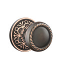 Emtek 8056-RK-US10B Rope Door Knob Dummy Set With Lancaster Rosette Oil Rubbed Bronze