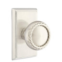 Emtek 8521-RK-US15 Rope Door Knob Dummy Set With Rectangular Rosette Satin Nickel