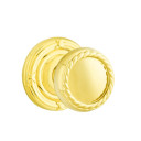 Emtek 8107-RK-US3 Rope Door Knob Passage Set With Ribbon & Reed Rosette Polished Brass