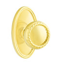 Emtek 8120-RK-US3 Rope Door Knob Passage Set With Oval Rosette Polished Brass