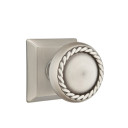 Emtek 8131-RK-US15A Rope Door Knob Passage Set With Quincy Rosette Pewter
