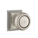 Emtek 8161-RK-US15A Rope Door Knob Passage Set With Wilshire Rosette Pewter