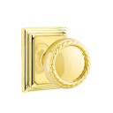 Emtek 8161-RK-US3 Rope Door Knob Passage Set With Wilshire Rosette Polished Brass