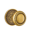 Emtek 8206-RK-US7 Rope Door Knob Privacy Set With Lancaster Rosette French Antique