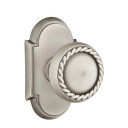 Emtek 8208-RK-US15A Rope Door Knob Privacy Set With #8 Rosette Pewter