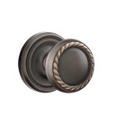 Emtek 8221-RK-US10B Rope Door Knob Privacy Set With Rectangular Rosette Oil Rubbed Bronze