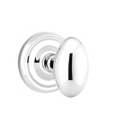 Emtek 8050-E-US26 Egg Door Knob Dummy Set With Regular Rosette Polished Chrome