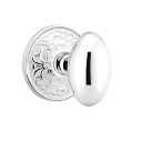 Emtek 8056-E-US26 Egg Door Knob Dummy Set With Lancaster Rosette Polished Chrome