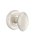 Emtek 8057-E-US15 Egg Door Knob Dummy Set With Ribbon & Reed Rosette Satin Nickel