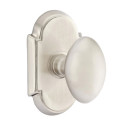 Emtek 8058-E-US15 Egg Door Knob Dummy Set With #8 Rosette Satin Nickel
