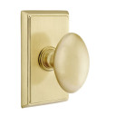 Emtek 8521-E-US4 Egg Door Knob Dummy Set With Rectangular Rosette Satin Brass