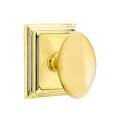 Emtek 8561-E-US3 Egg Door Knob Dummy Set With Wilshire Rosette Polished Brass