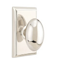 Emtek 8121-E-US14 Egg Door Knob Passage Set With Rectangular Rosette Polished Nickel