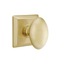 Emtek 8131-E-US4 Egg Door Knob Passage Set With Quincy Rosette Satin Brass