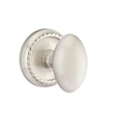 Emtek 8201-E-US15 Egg Door Knob Privacy Set With Rope Rosette Satin Nickel