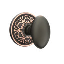 Emtek 8206-E-US10B Egg Door Knob Privacy Set With Lancaster Rosette Oil Rubbed Bronze