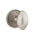 Emtek 8206-E-US15A Egg Door Knob Privacy Set With Lancaster Rosette Pewter